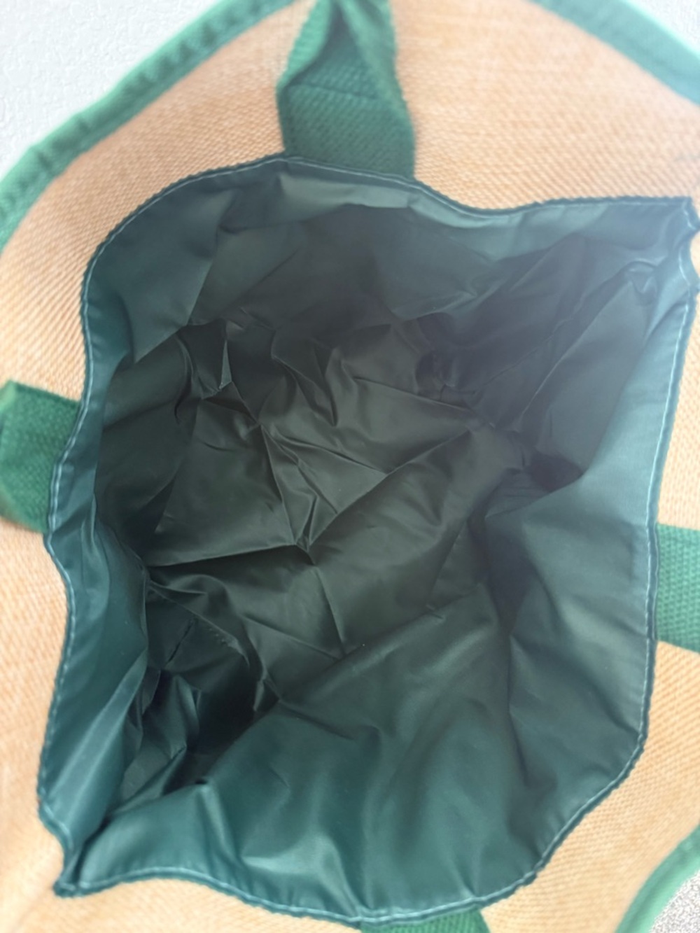 Starbucks Natural Canvas Tote with Green Trim and Logo - Picture 4 of 9